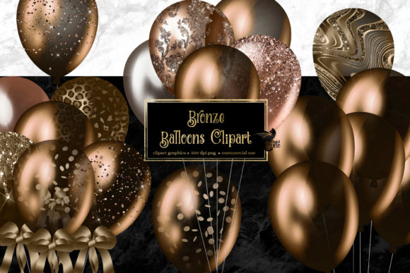 Bronze Balloons Clipart: A Versatile Design Resource for Creative Projects