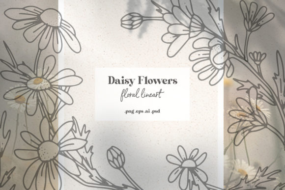 Daisy Flowers Floral Line Art: A Versatile Resource for Creative Professionals