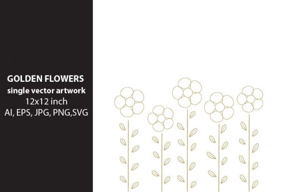 Golden Flowers: Versatile Vector Art for Creative Professionals