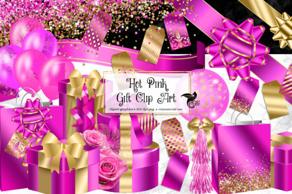 Hot Pink Gift Clipart: A Vibrant Addition to Your Creative Projects