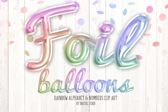 Rainbow Foil Balloon Script Alphabet: A Versatile Digital Design Tool
