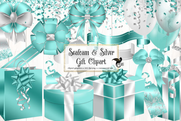 Seafoam and Silver Gift Clipart: A Strategic Tool for Creative Projects