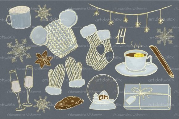Set of Illustrations Christmas Mood