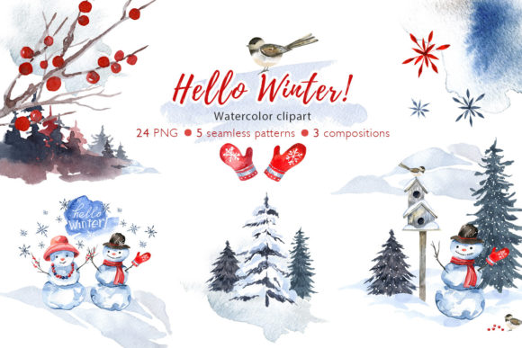 Snowmans in the Winter Forest: A Versatile Collection for Creative Projects