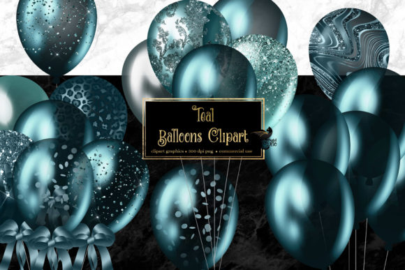 Teal Balloons Clipart: A Versatile Tool for Creative Workflows