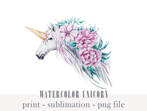 Watercolor Cute Floral Unicorn Clipart: A Versatile Design Element for Modern Creatives