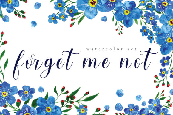 Watercolor Floral Set forgetmenot: A Versatile Creative Resource