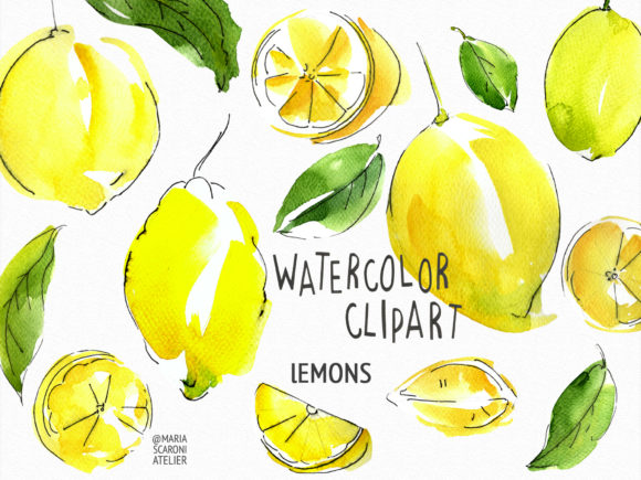 Watercolor Lemon Clipart: A Versatile Tool for Creative Projects